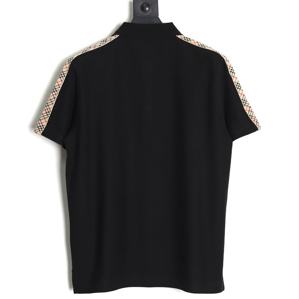 Burberry Warhorse Embroidery Check Shoulder Short Sleeve Polo Shirt TSK2,Burberry