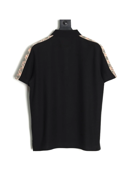 Burberry Warhorse Embroidery Check Shoulder Short Sleeve Polo Shirt TSK2,Burberry