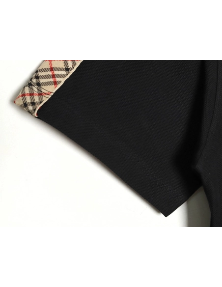 Burberry Warhorse Embroidery Check Shoulder Short Sleeve Polo Shirt TSK2,Burberry