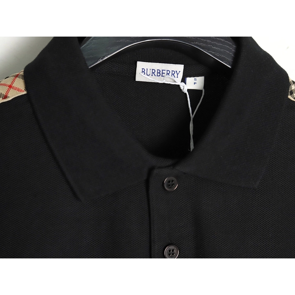 Burberry Warhorse Embroidery Check Shoulder Short Sleeve Polo Shirt TSK2,Burberry
