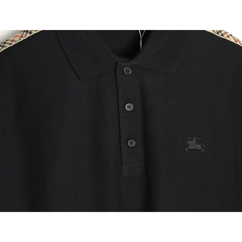Burberry Warhorse Embroidery Check Shoulder Short Sleeve Polo Shirt TSK2,Burberry