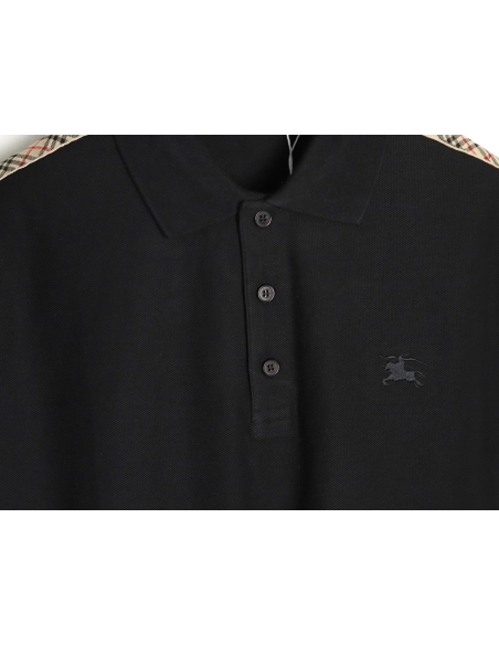 Burberry Warhorse Embroidery Check Shoulder Short Sleeve Polo Shirt TSK2,Burberry