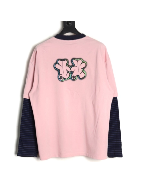 We11Done Double-sided bear striped stitching washed nostalgic T-shirt,We11done