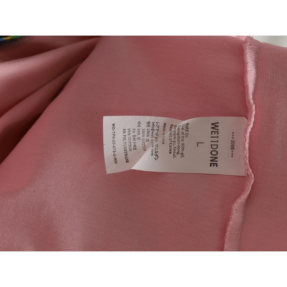 We11Done Double-sided bear striped stitching washed nostalgic T-shirt,We11done