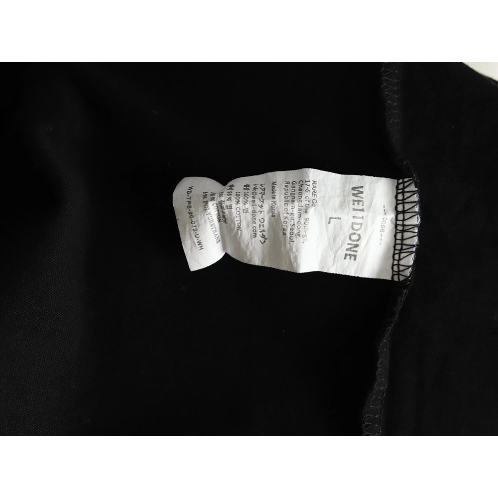 We11Done Double-sided bear striped stitching washed nostalgic T-shirt TSK1,We11done