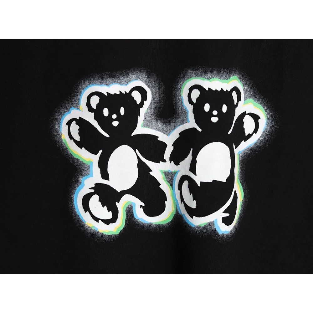 We11Done Double-sided bear striped stitching washed nostalgic T-shirt TSK1,We11done