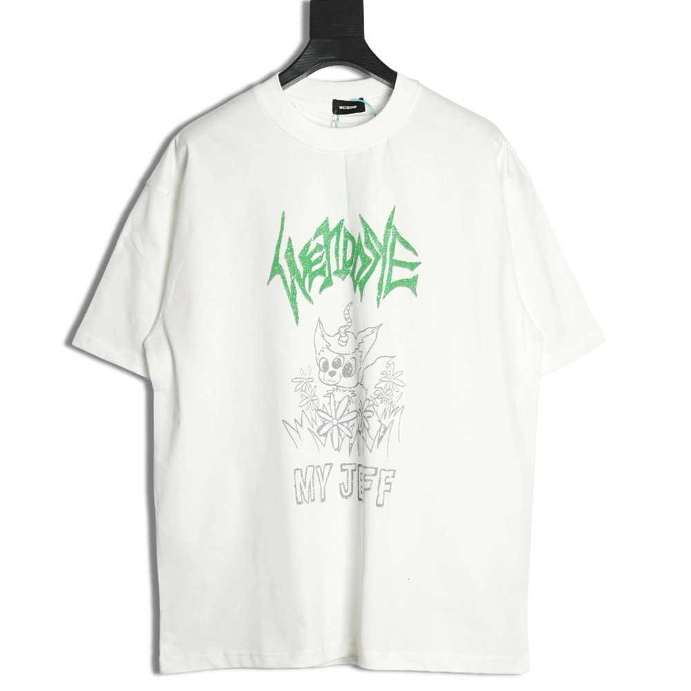 We11Done Gothic font print monster sketch short-sleeved T-shirt,We11done