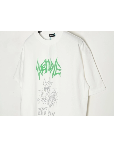 We11Done Gothic font print monster sketch short-sleeved T-shirt,We11done