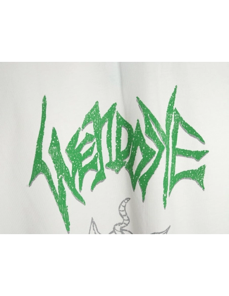 We11Done Gothic font print monster sketch short-sleeved T-shirt,We11done