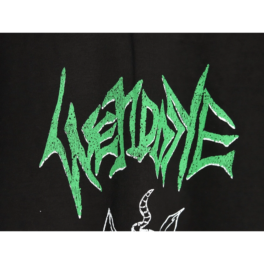 We11Done Gothic font print monster sketch short-sleeved T-shirt TSK1,We11done