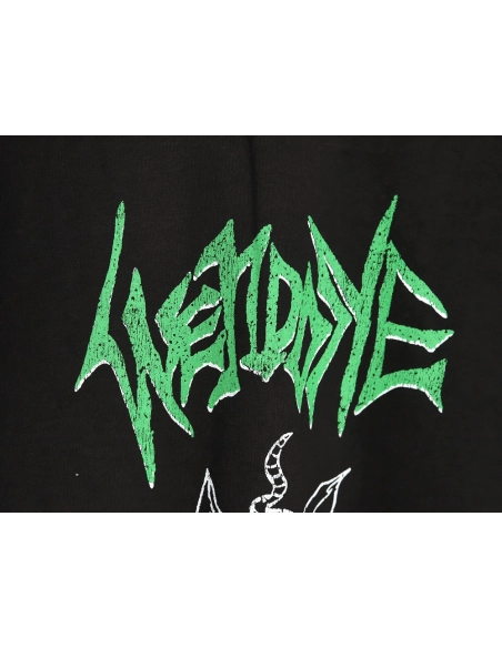 We11Done Gothic font print monster sketch short-sleeved T-shirt TSK1,We11done