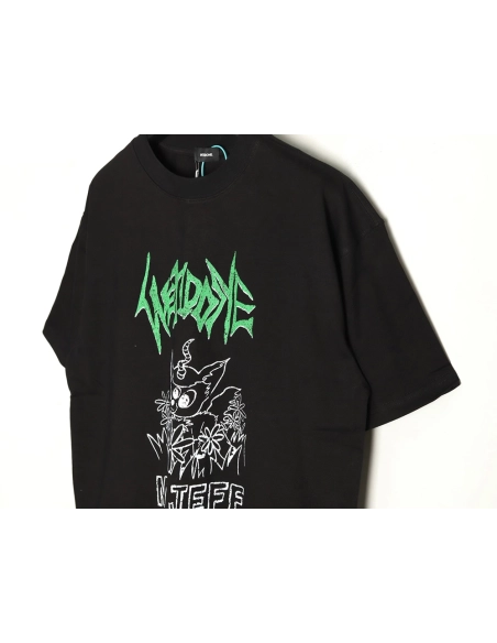 We11Done Gothic font print monster sketch short-sleeved T-shirt TSK1,We11done