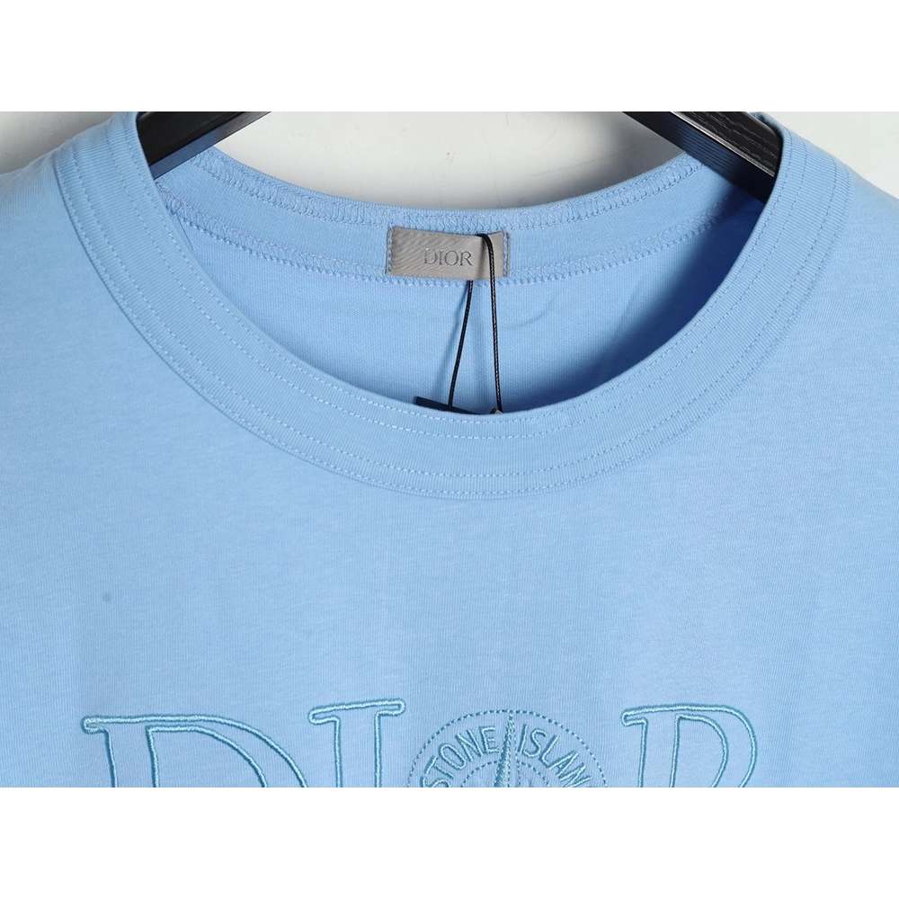 Dior &amp; Stone Island Embroidered Letter Compass Short Sleeve T-Shirt,Dior