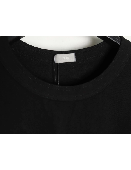 Dior &amp; Stone Island Embroidered Letter Compass Short Sleeve T-Shirt TSK1,Dior