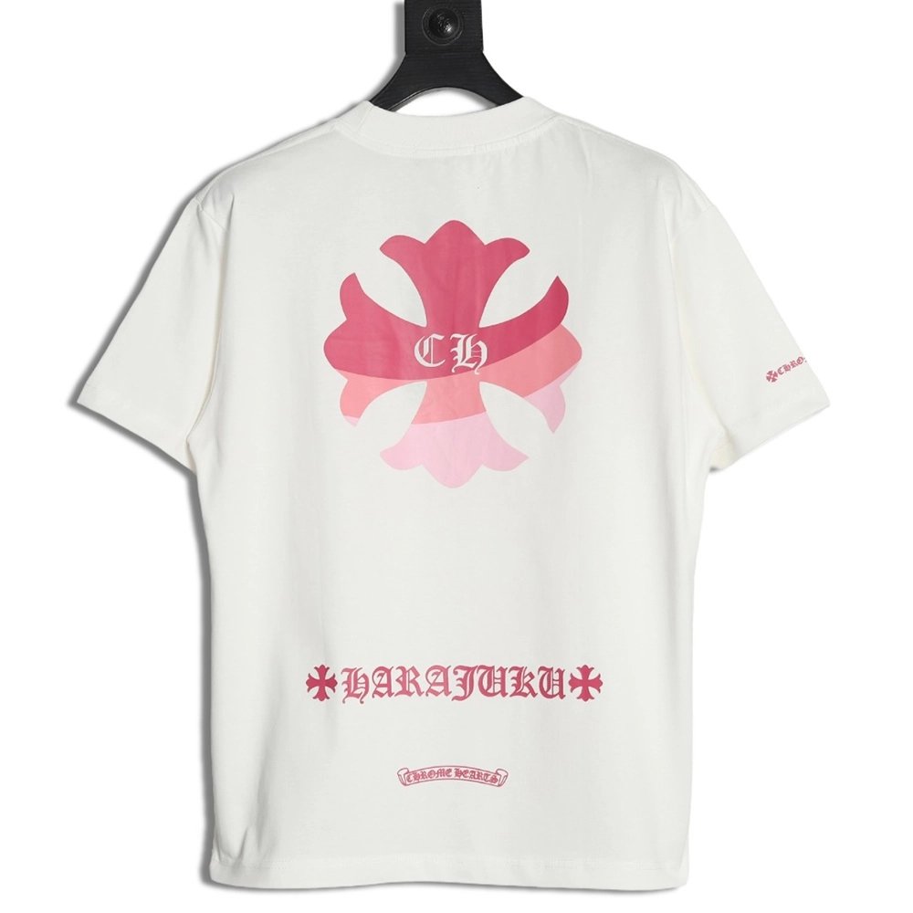 Chrome Hearts purple horseshoe gradient logo short-sleeved T-shirt,Chrome Hearts