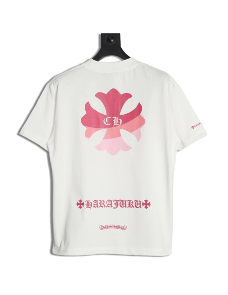 Chrome Hearts purple horseshoe gradient logo short-sleeved T-shirt,Chrome Hearts