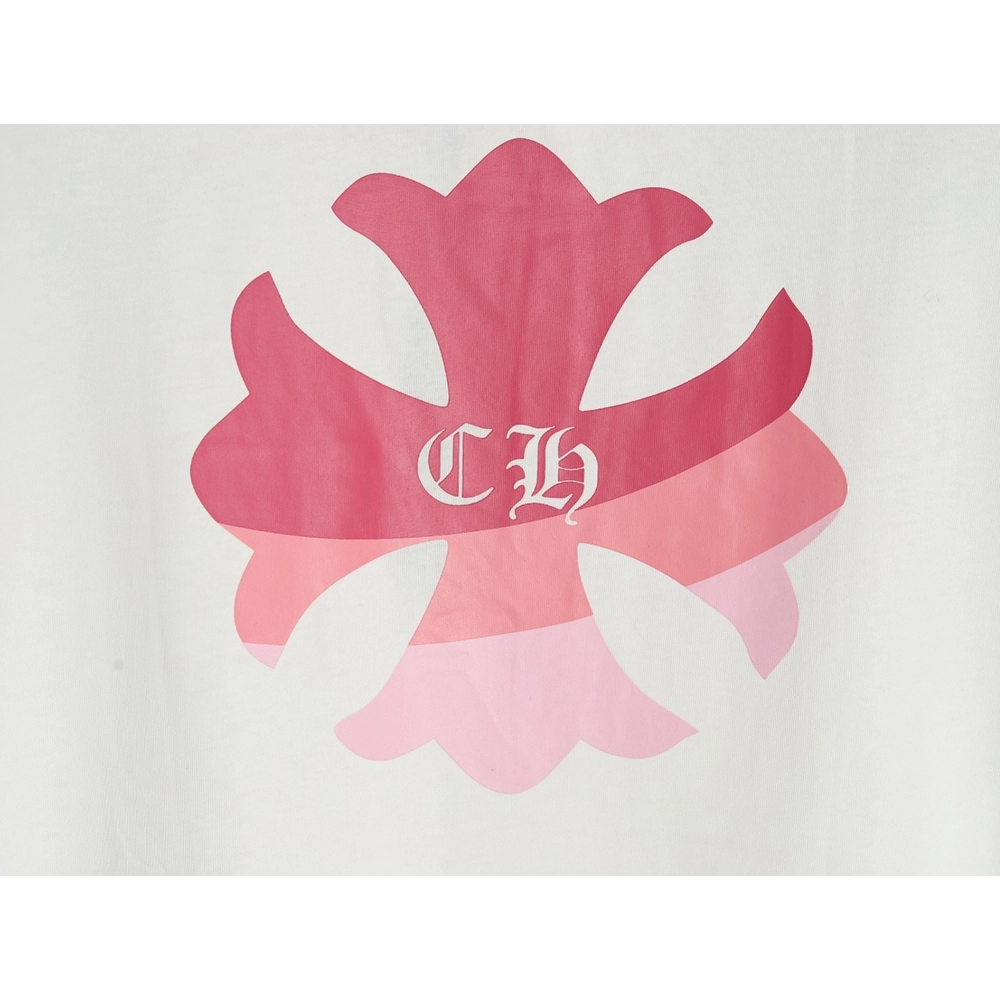 Chrome Hearts purple horseshoe gradient logo short-sleeved T-shirt,Chrome Hearts