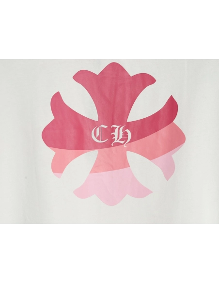 Chrome Hearts purple horseshoe gradient logo short-sleeved T-shirt,Chrome Hearts