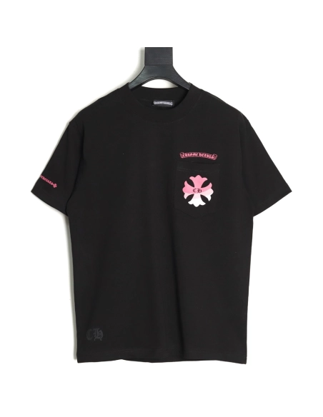 Chrome Hearts purple horseshoe gradient logo short-sleeved T-shirt TSK1,Chrome Hearts
