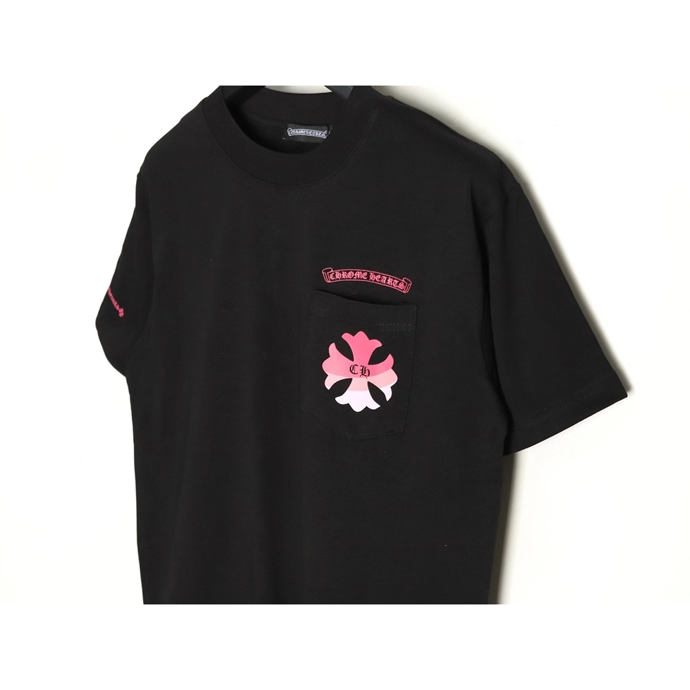 Chrome Hearts purple horseshoe gradient logo short-sleeved T-shirt TSK1,Chrome Hearts