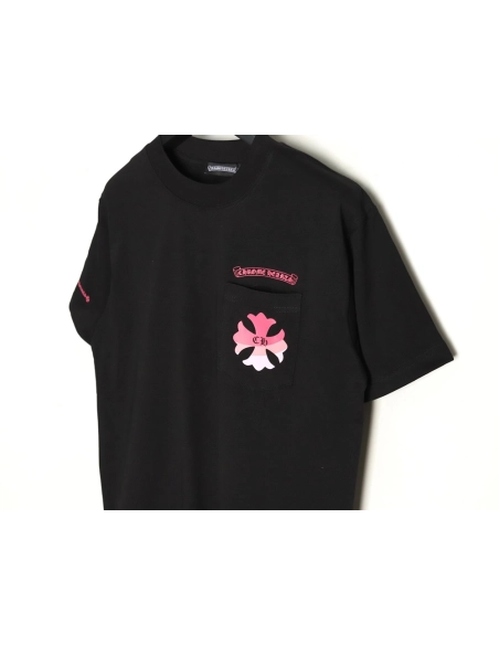 Chrome Hearts purple horseshoe gradient logo short-sleeved T-shirt TSK1,Chrome Hearts