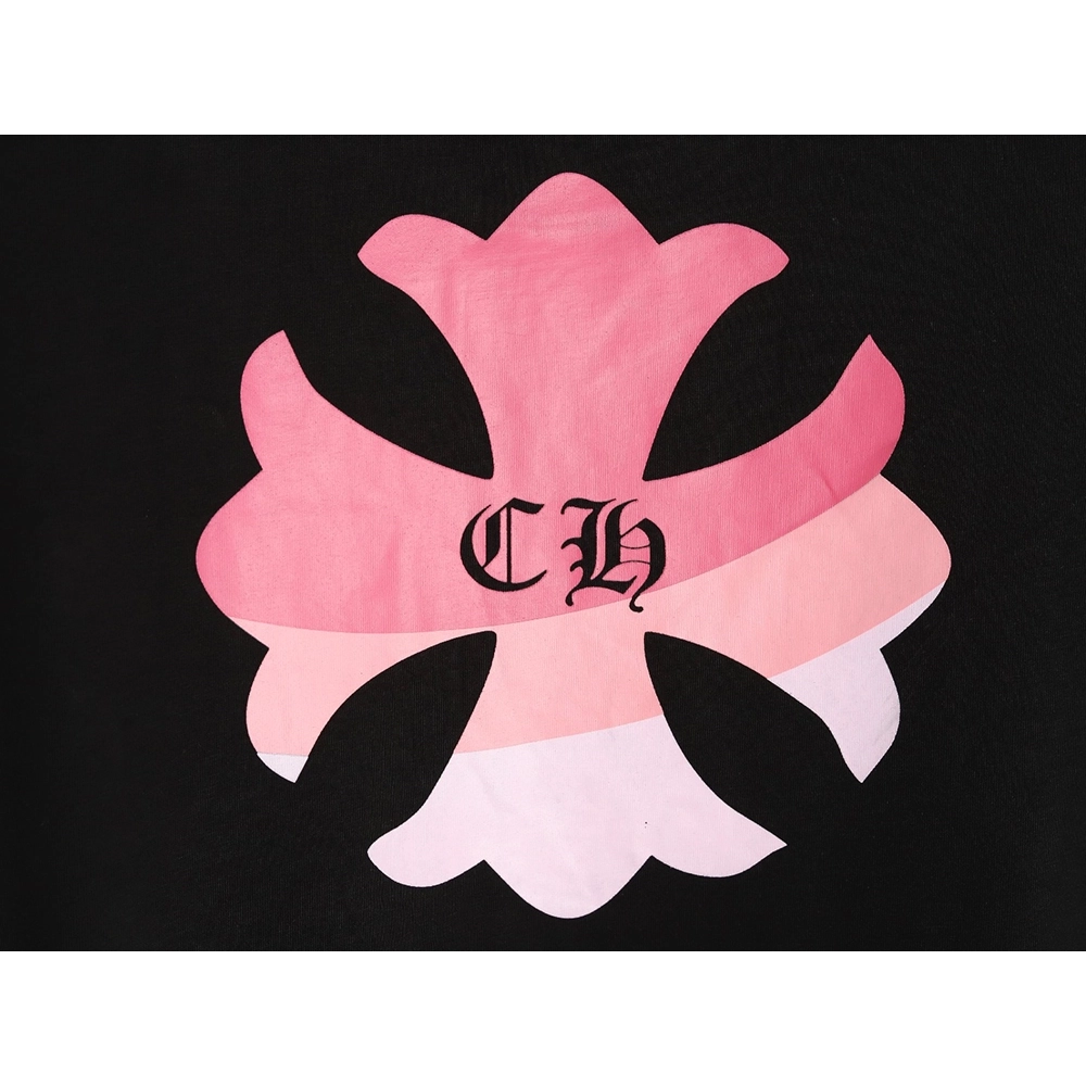 Chrome Hearts purple horseshoe gradient logo short-sleeved T-shirt TSK1,Chrome Hearts