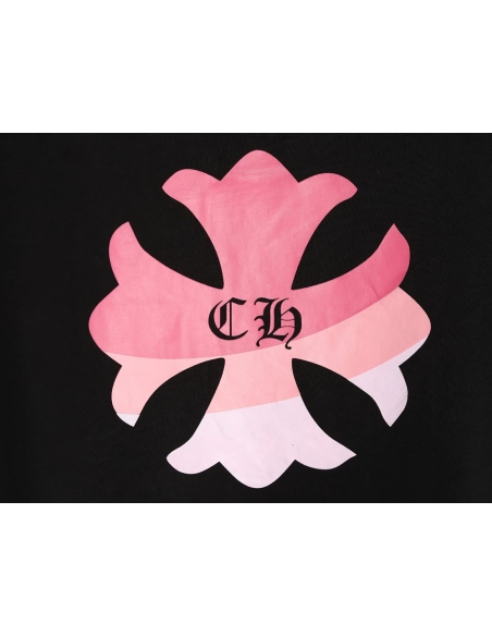 Chrome Hearts purple horseshoe gradient logo short-sleeved T-shirt TSK1,Chrome Hearts