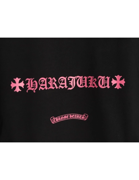 Chrome Hearts purple horseshoe gradient logo short-sleeved T-shirt TSK1,Chrome Hearts