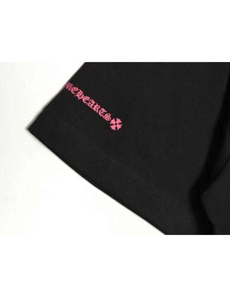 Chrome Hearts purple horseshoe gradient logo short-sleeved T-shirt TSK1,Chrome Hearts