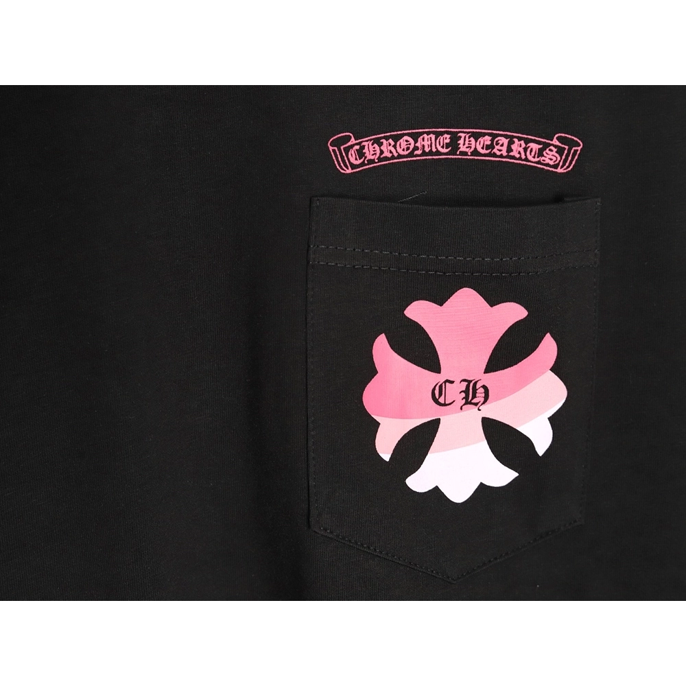 Chrome Hearts purple horseshoe gradient logo short-sleeved T-shirt TSK1,Chrome Hearts