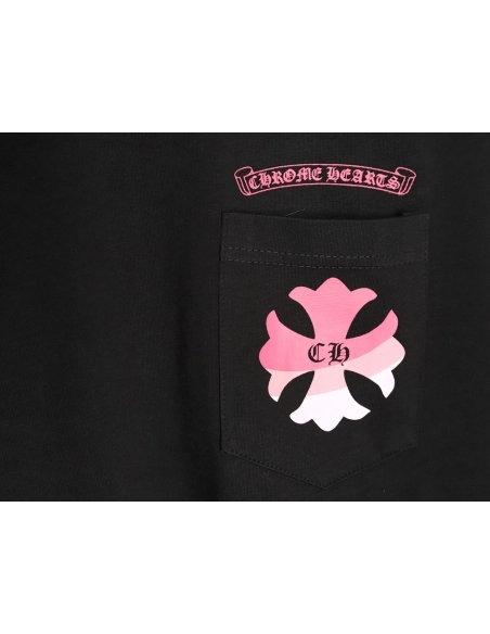 Chrome Hearts purple horseshoe gradient logo short-sleeved T-shirt TSK1,Chrome Hearts