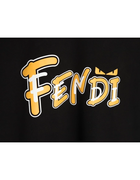 Fendi Overlapping Letters Small Eyes Short Sleeve T-shirt TSK1,Fendi