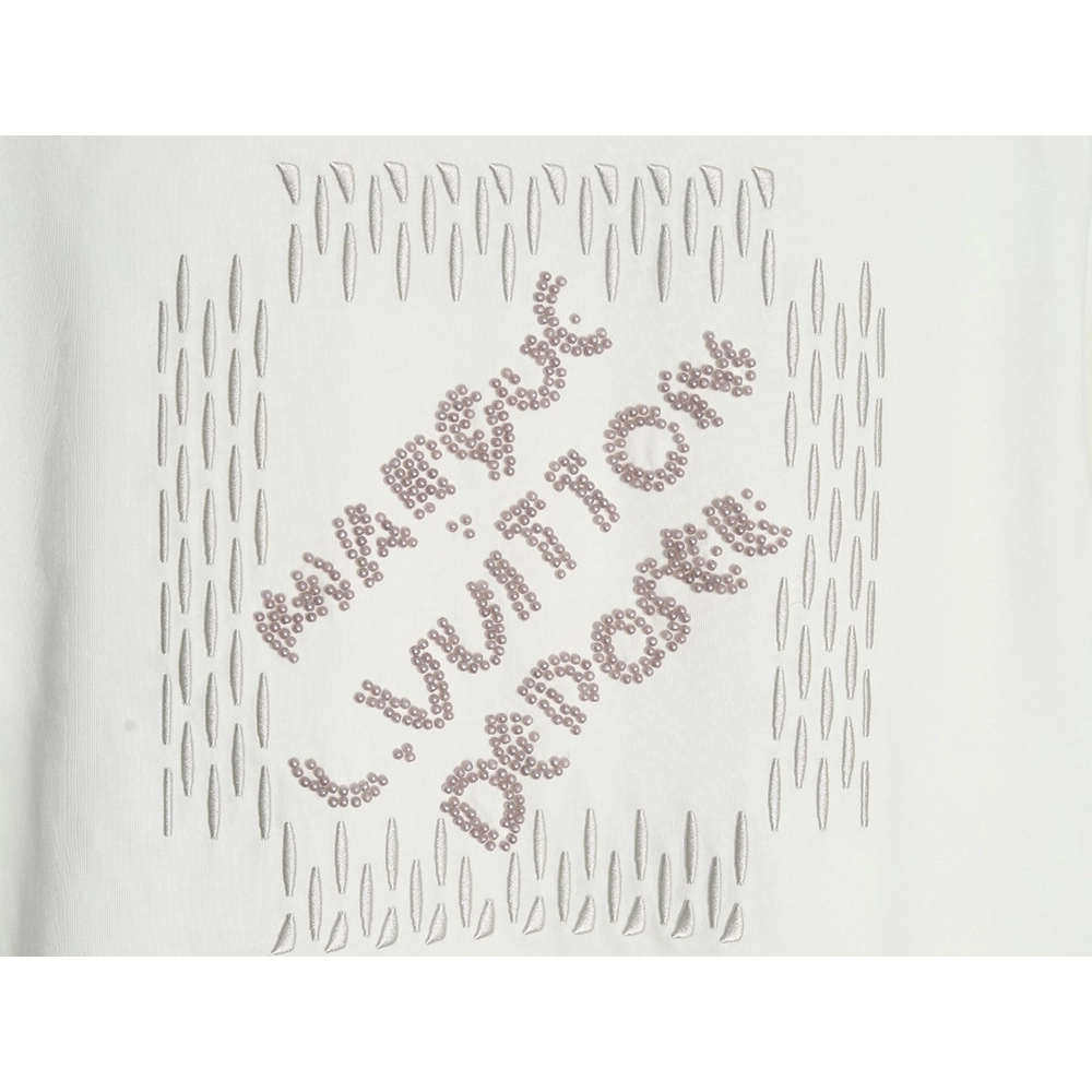 Louis Vuitton tricolor beaded embroidered short-sleeved T-shirt,Louis Vuitton