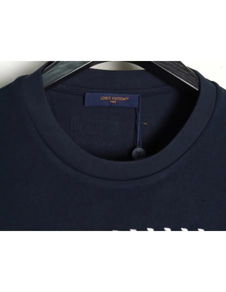 Louis Vuitton tricolor beaded embroidered short-sleeved T-shirt TSK1,Louis Vuitton