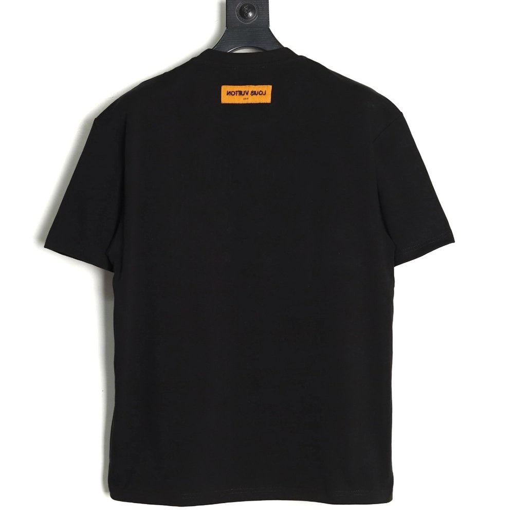 Louis Vuitton tricolor beaded embroidered short-sleeved T-shirt TSK2,Louis Vuitton