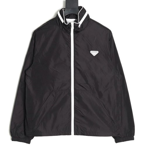 Prada White Zipper Camping Hooded Jacket,Prada