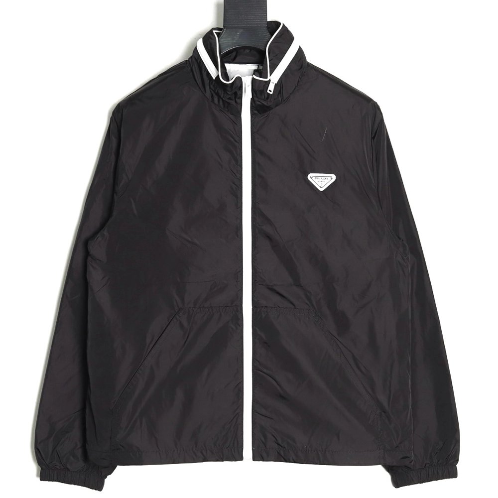 Prada White Zipper Camping Hooded Jacket,Prada