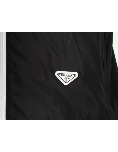 Prada White Zipper Camping Hooded Jacket,Prada