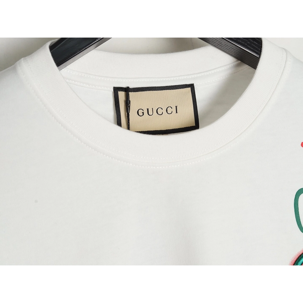 Gucci shoulder contrast logo tassel embroidered short sleeve T-shirt,Gucci