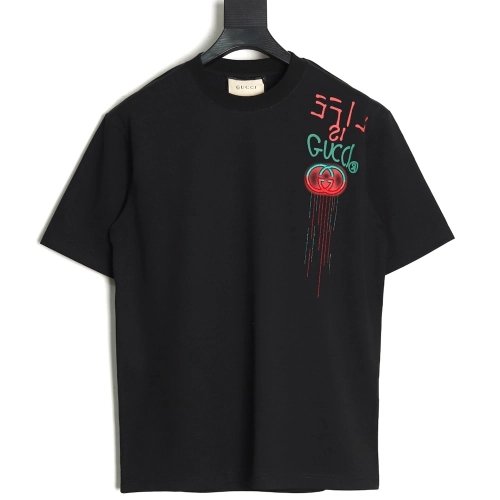 Gucci shoulder contrast logo tassel embroidered short sleeve T-shirt TSK1,Gucci
