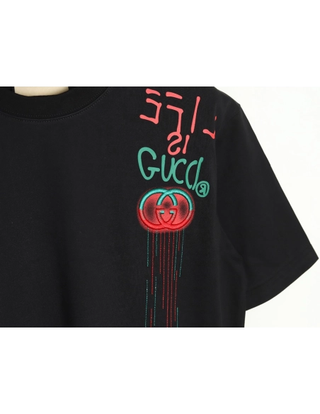 Gucci shoulder contrast logo tassel embroidered short sleeve T-shirt TSK1,Gucci