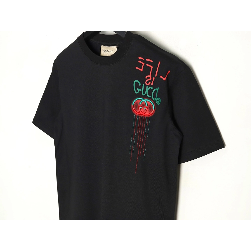Gucci shoulder contrast logo tassel embroidered short sleeve T-shirt TSK1,Gucci