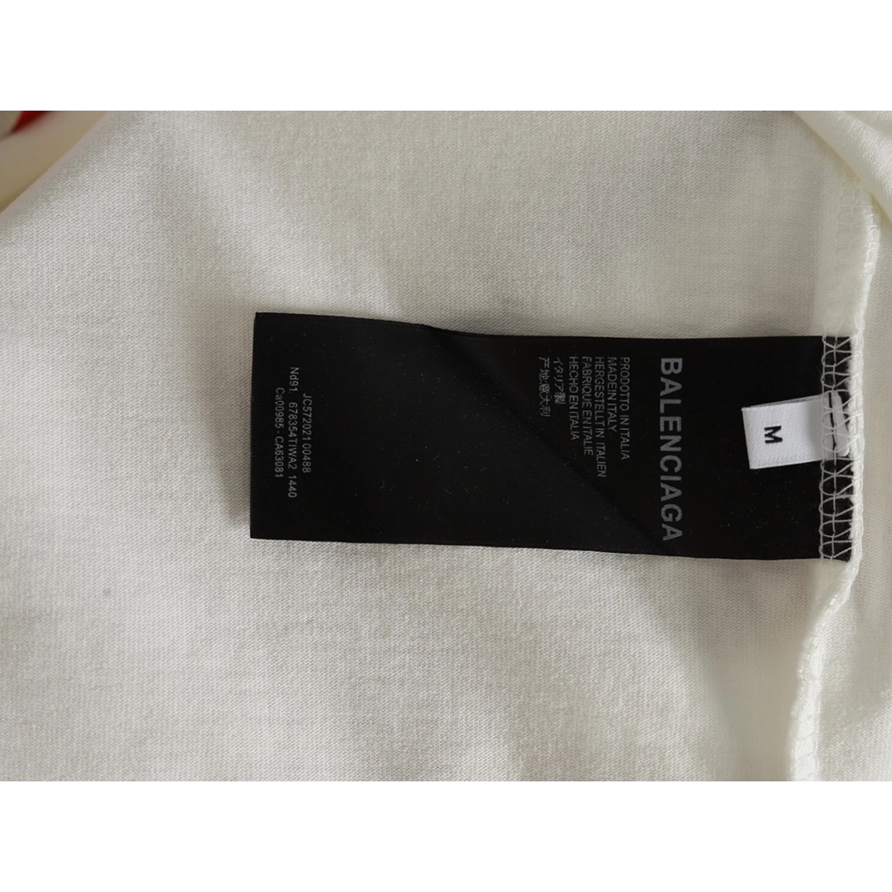 Balenciaga Double B embroidery and 3D inkjet logo ripped short-sleeved T-shirt,Balenciaga