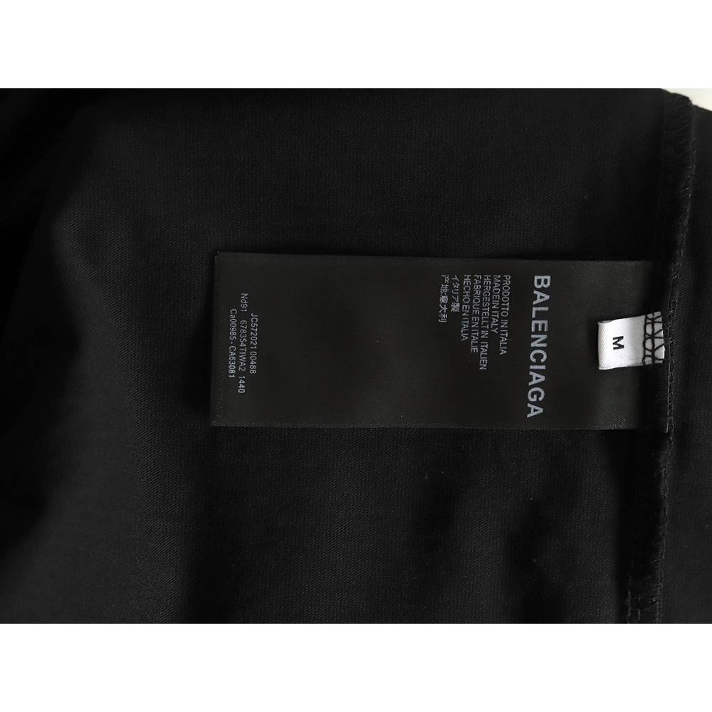 Balenciaga Double B embroidery and 3D inkjet logo ripped short-sleeved T-shirt TSK1,Balenciaga