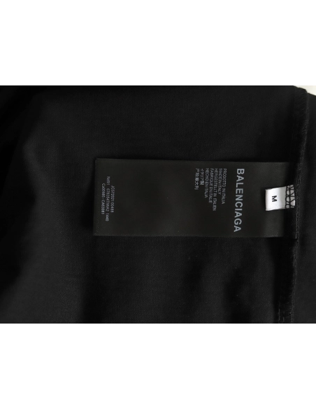 Balenciaga Double B embroidery and 3D inkjet logo ripped short-sleeved T-shirt TSK1,Balenciaga