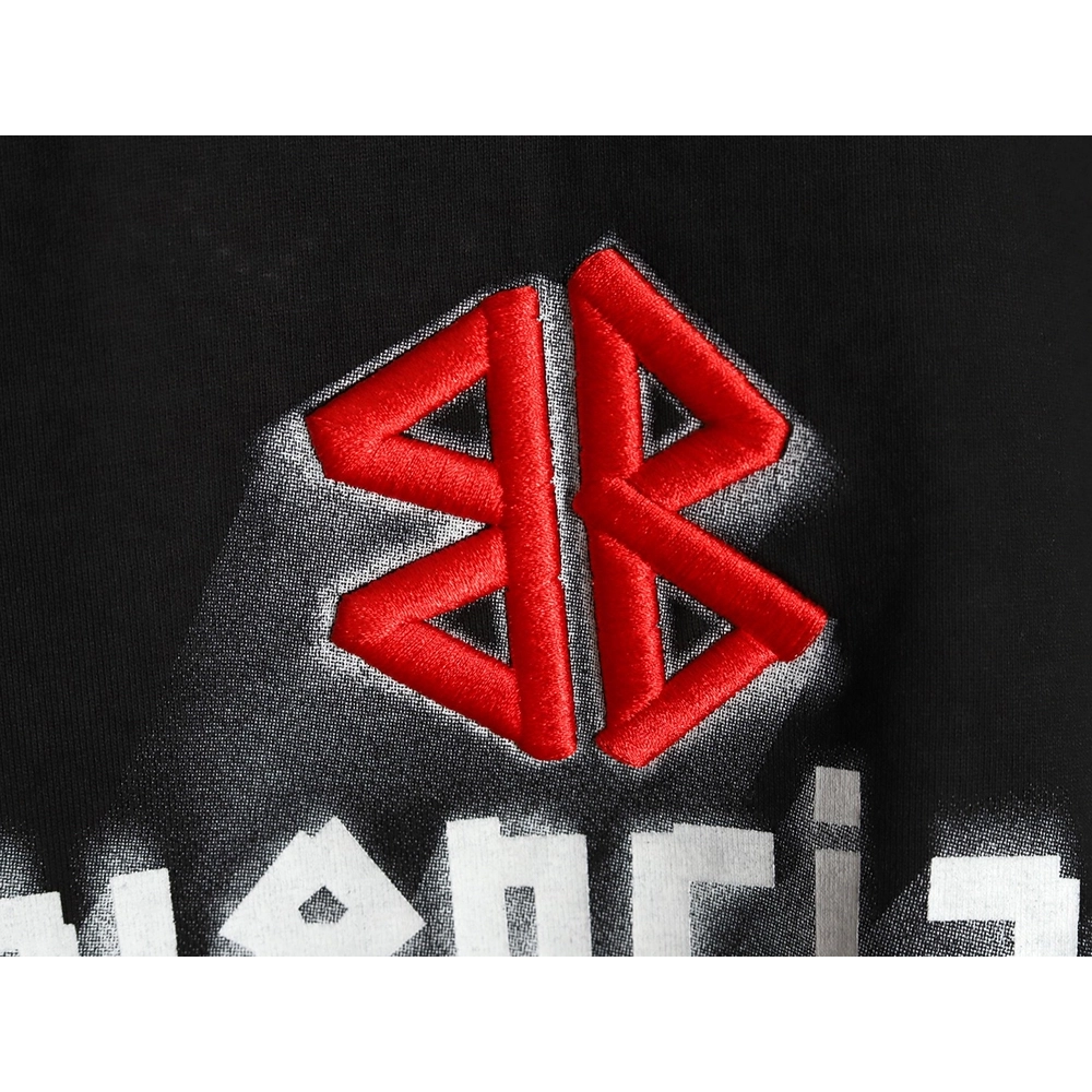 Balenciaga Double B embroidery and 3D inkjet logo ripped short-sleeved T-shirt TSK1,Balenciaga