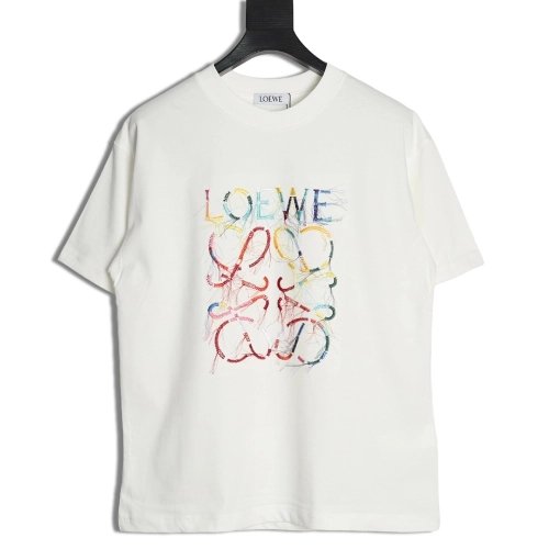Loewe Colorful Tassel Embroidered Short Sleeve T-shirt,Loewe