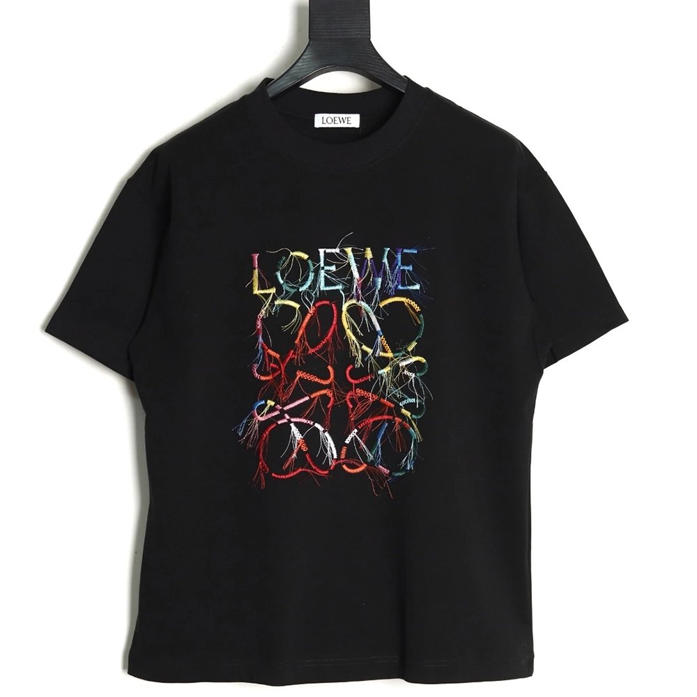 Loewe Colorful Tassel Embroidered Short Sleeve T-shirt TSK1,Loewe