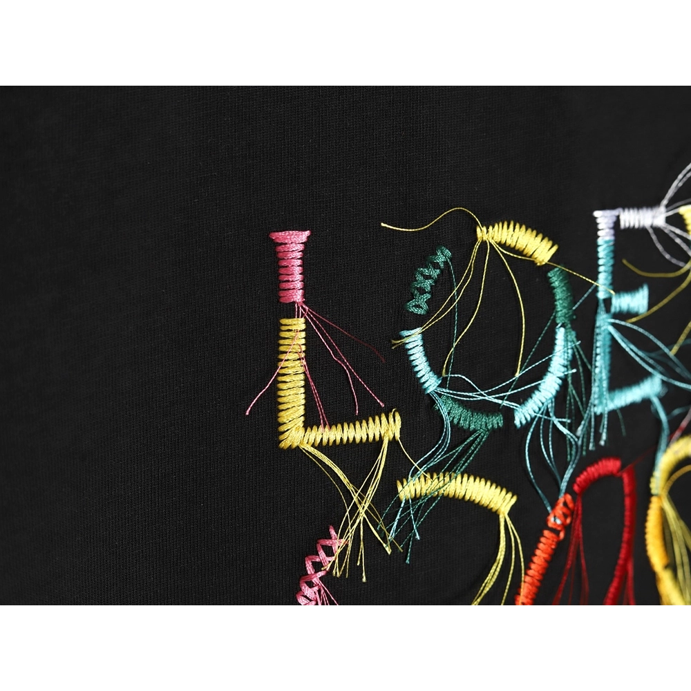 Loewe Colorful Tassel Embroidered Short Sleeve T-shirt TSK1,Loewe