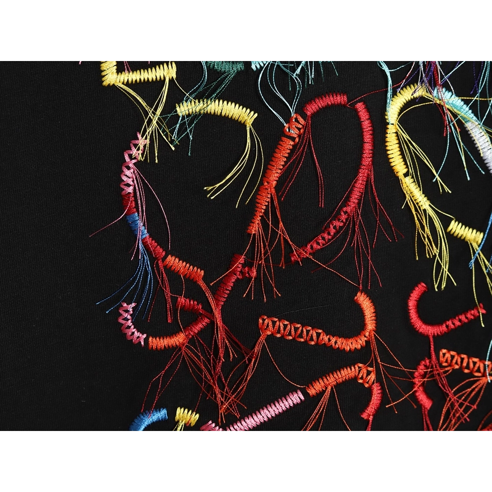 Loewe Colorful Tassel Embroidered Short Sleeve T-shirt TSK1,Loewe